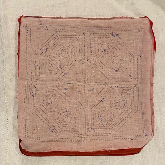 Vintage Hand Appliquéd Quilt pillow case w/ zipper Mola/Egyptian textile art - Picture 11 of 11